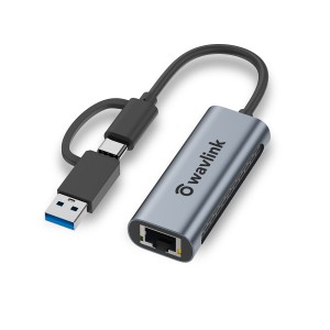 Wavlink 2500Mbps USB C 2.5G External Gigabit Ethernet Adapter Type C To RJ45 Converter Ethernet Lan Adapter