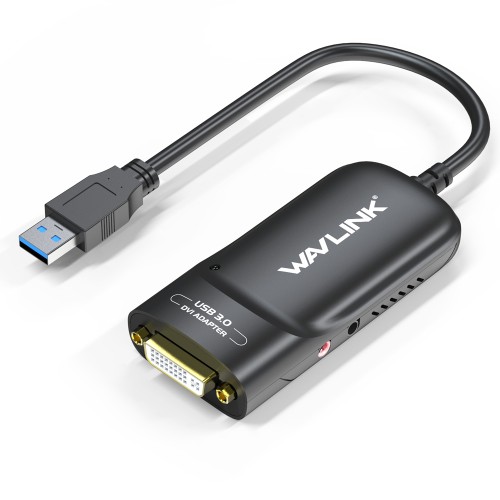 WAVLINK Adaptador USB 3.0 a HDMI VGA, adaptador USB a VGA HDMI con puerto  de audio para múltiples monitores, compatible con Windows 11, 10, 8.1, 7,  XP
