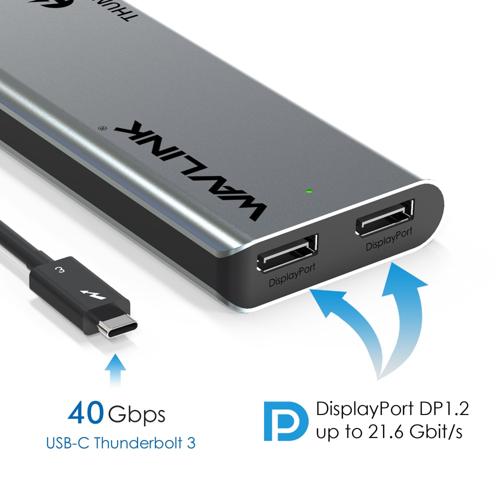 Wavlink Thunderbolt 3 Dual 4K@60Hz DisplayPort Single 5K Mini