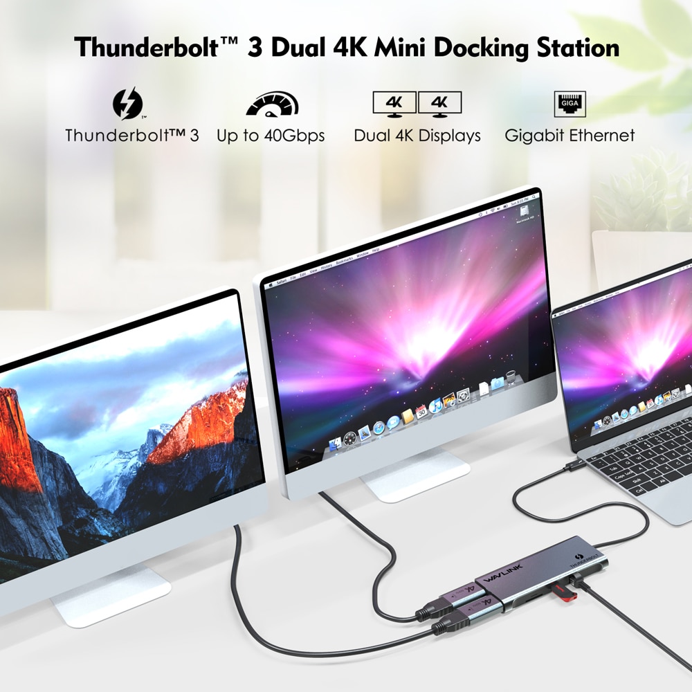 linkup - [認証済] thunderbolt 3からdual displayport 1.2へ| 2x 4k